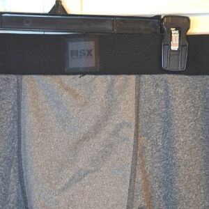 MSX By Michael Strahan XL Compression Pants Quick-Dri Stretch Gray Zip Hemline